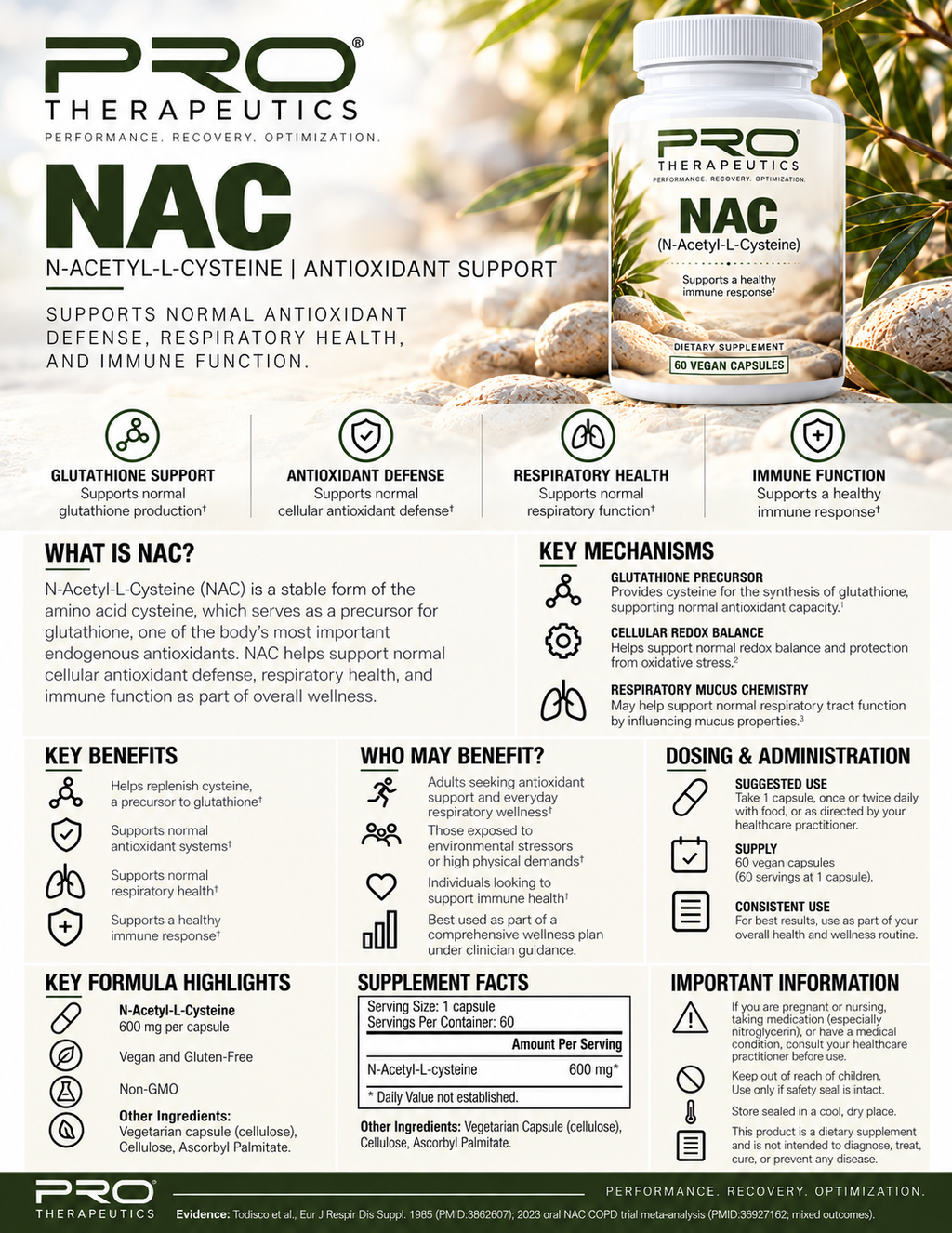 PRO NAC 600 mg | Glutathione & Antioxidant Support